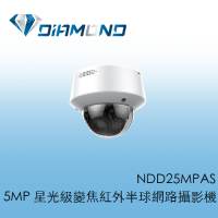 NDD25MPAS 5MP 星光級變焦紅外半球網路攝影機