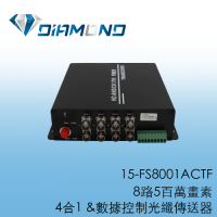 15-FS8001ACTF 8路5百萬畫素4 合1 &數據控制光纖傳送器