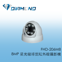 FHD-206M8 8MP 星光級球型紅外線攝影機