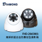 FHD-206SW(I) 1080P 球型金屬防暴紅外線攝影機