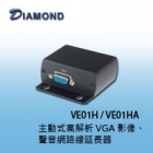 VE01H,VE01HA  主動式高解析 VGA 影像、聲音網路線延長器 