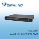 ND9323P H.265 8-CH 嵌入式 PoE NVR