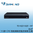 TE-NSD16081 -NF 東訊Tecom 8MP 16 路H.265 智能網路型監控錄影主機