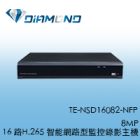 TE-NSD16082-NFP 東訊Tecom 8MP 16 路H.265 智能網路型監控錄影主機