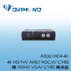 AD001HD4-4K 4K HD-TVI/ AHD/ HDCVI/ CVBS 轉 HDMI/ VGA/ CVBS 轉換器